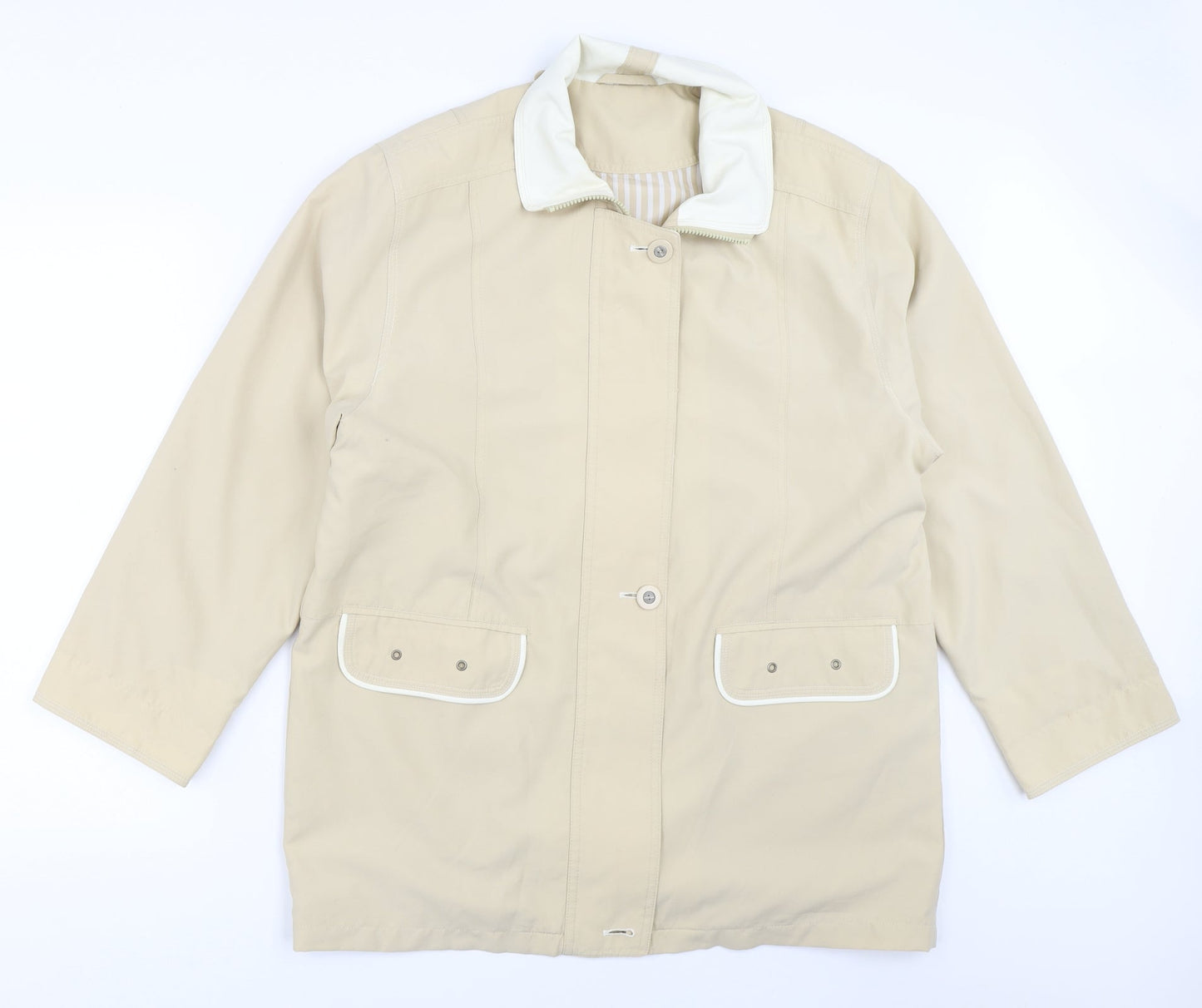 Womens UK Size 16 Canda Beige Overcoat