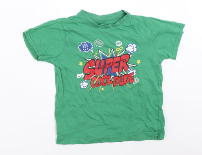 Additional front view of Primark boys’ green basic t-shirt, size 5-6, years