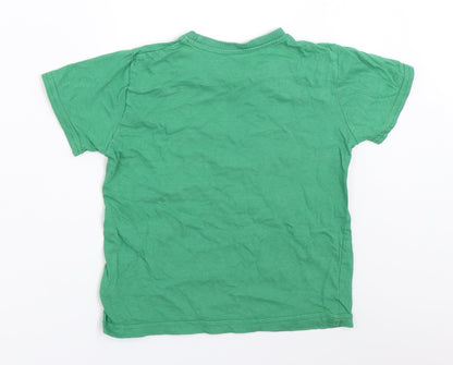 Back view of Primark boys’ green basic t-shirt, size 5-6, years