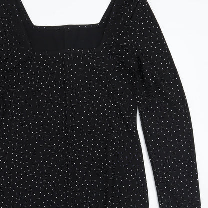 Very Womens Black Polka Dot  A-Line  Size 10
