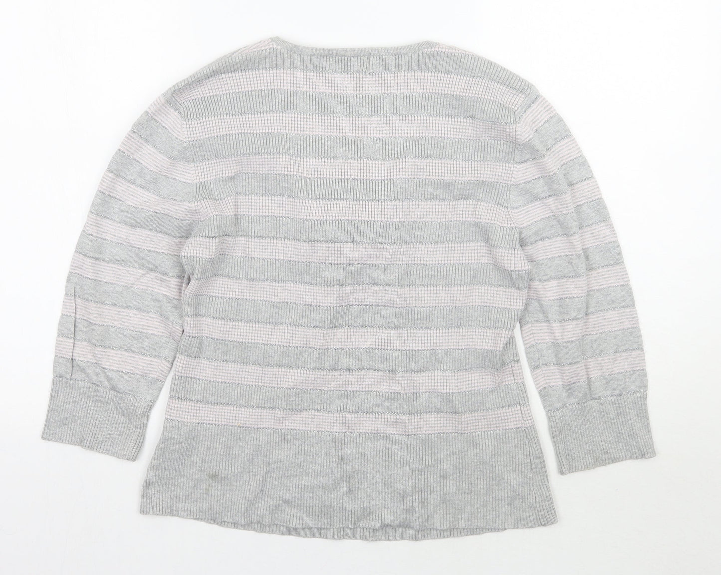 Kaliko Womens Grey Striped  Pullover Jumper Size 16