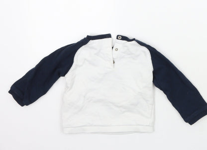 Kiabi Boys White   Pullover Jumper Size 18-24 Months