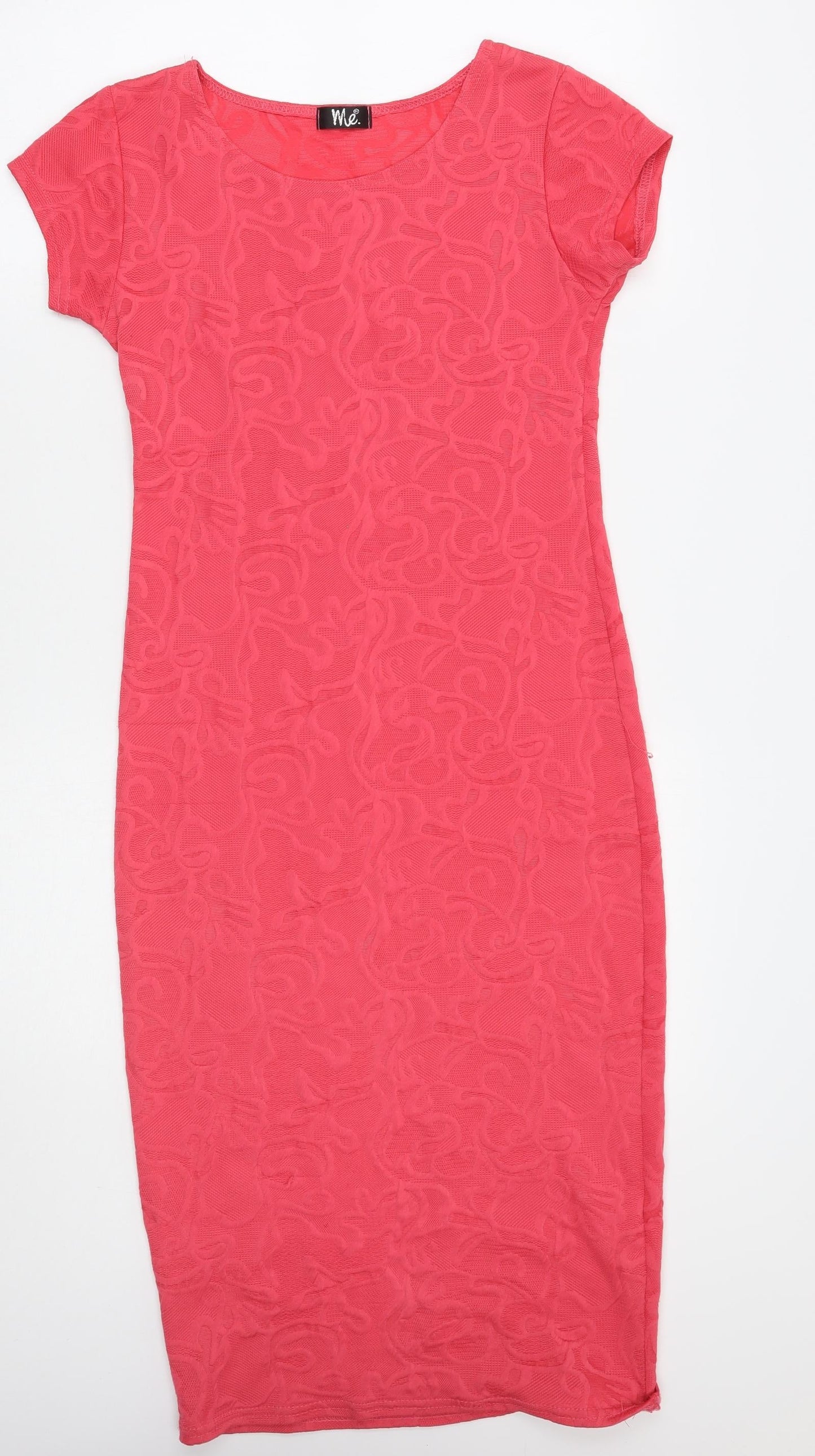 Me Womens Pink Floral  A-Line  Size M