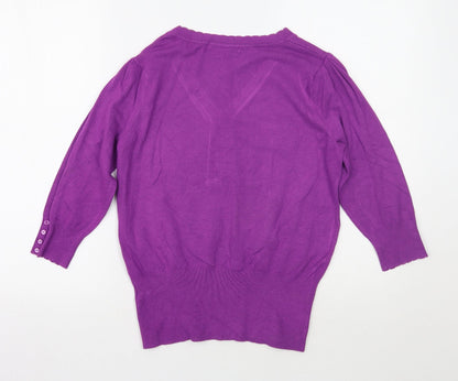 Womens UK Size 14 Marks and Spencer Purple Pullover Jumper