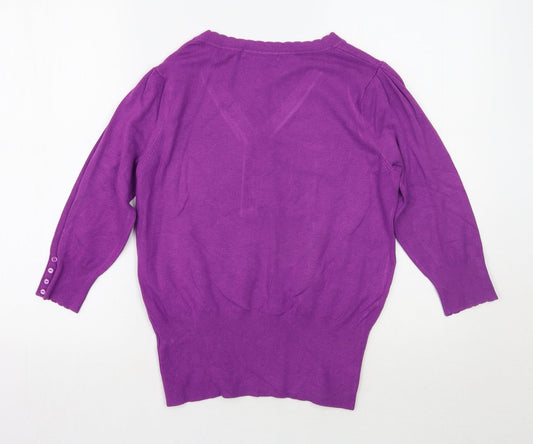 Womens UK Size 14 Marks and Spencer Purple Pullover Jumper