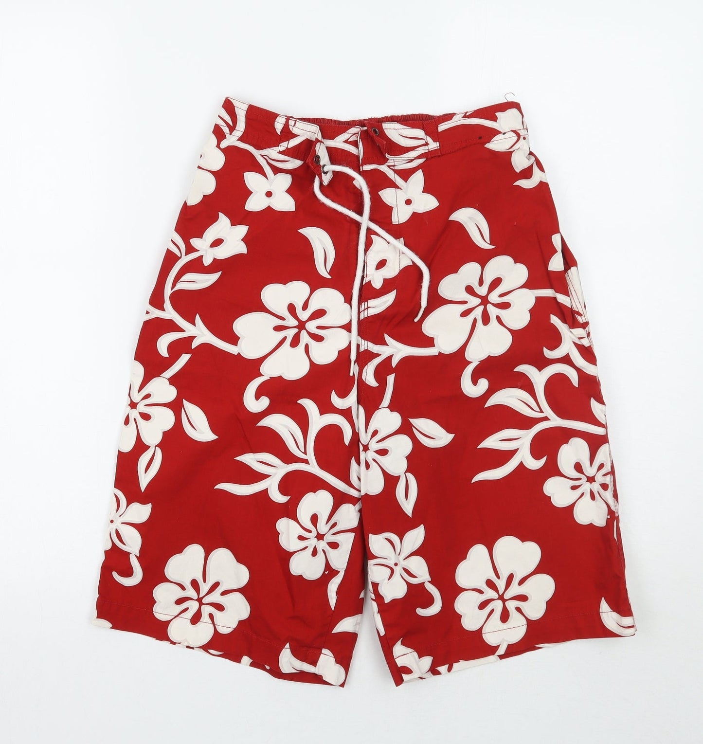 George Boys Red Floral  Bermuda Shorts Size S