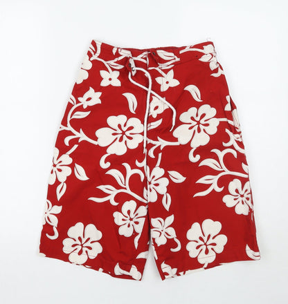 George Boys Red Floral  Bermuda Shorts Size S