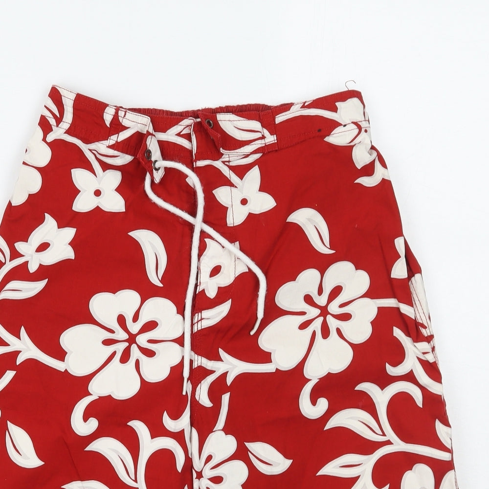 George Boys Red Floral  Bermuda Shorts Size S