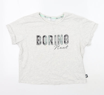 Additional front view of New Look girls’ grey basic t-shirt, size L