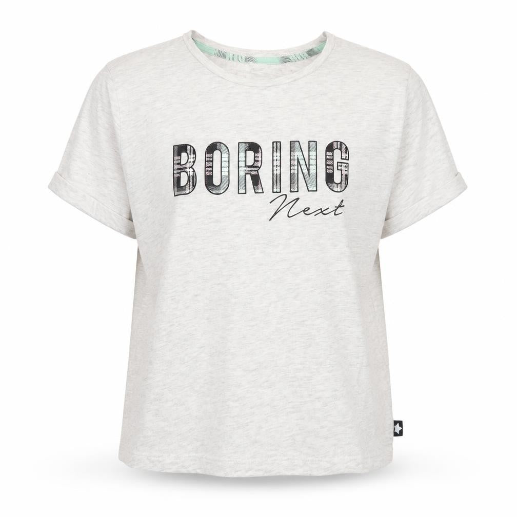 Front view of New Look girls’ grey basic t-shirt, size L