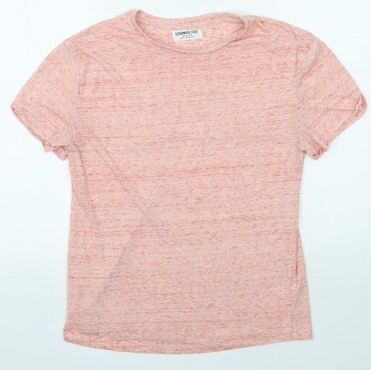 Cedar Wood State Womens Pink   Basic T-Shirt Size M