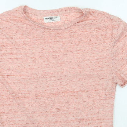 Cedar Wood State Womens Pink   Basic T-Shirt Size M