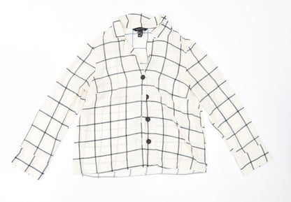 Womens UK Size 6 New Look White Basic Button-Up