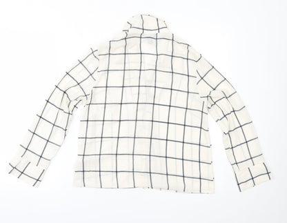 Womens UK Size 6 New Look White Basic Button-Up