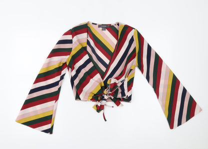 Primark Womens Multicoloured Striped  Basic Blouse Size 6