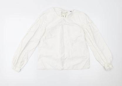 Womens UK Size 6 Topshop White Basic Blouse