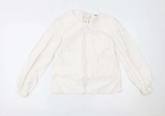 Womens UK Size 6 Topshop White Basic Blouse