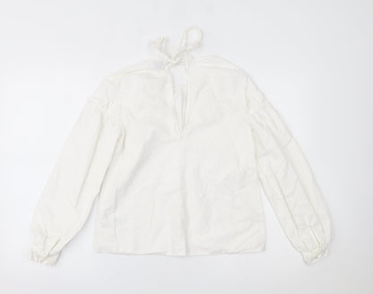Womens UK Size 6 Topshop White Basic Blouse