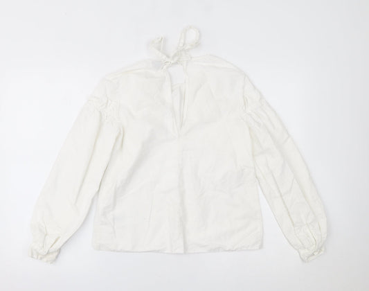 Womens UK Size 6 Topshop White Basic Blouse