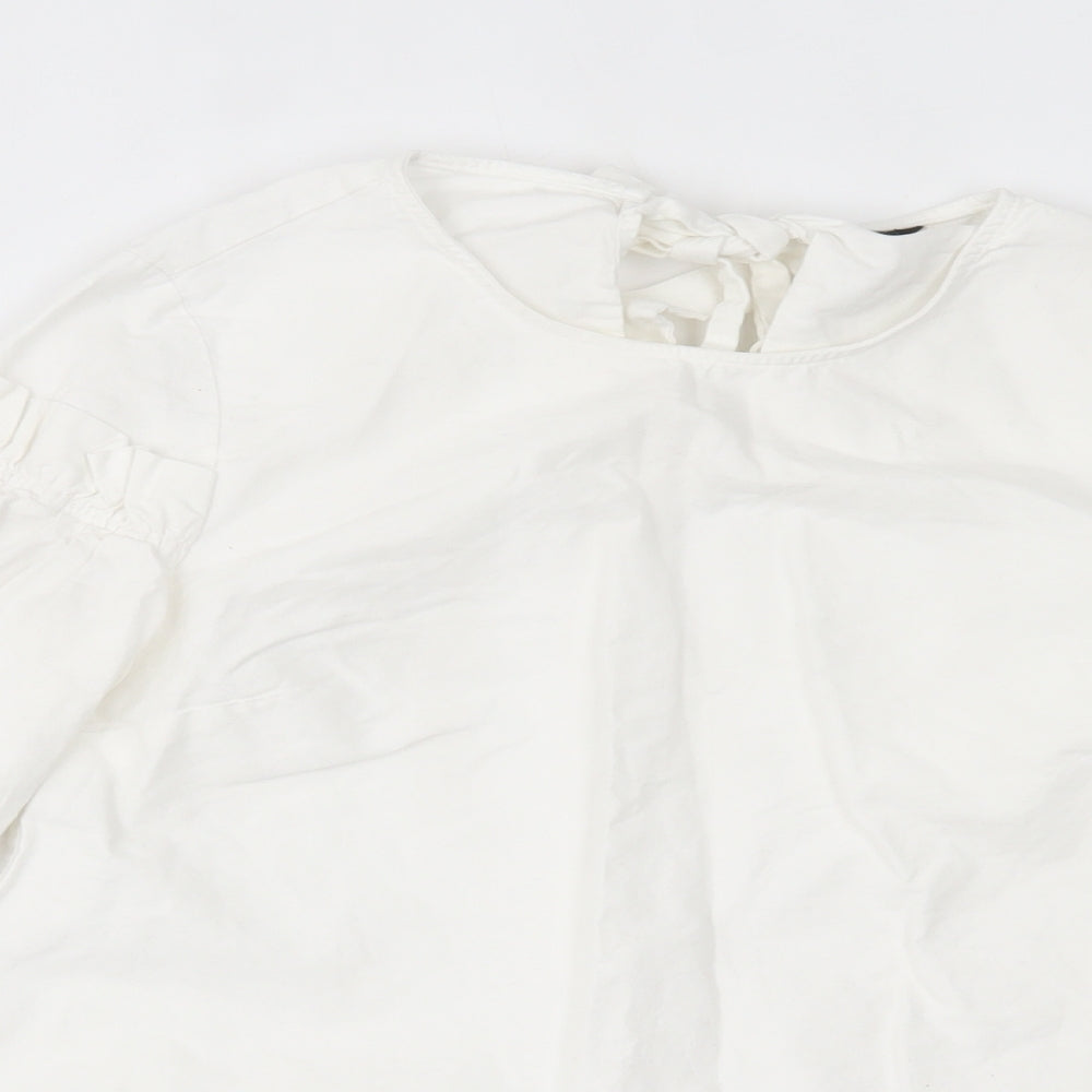 Womens UK Size 6 Topshop White Basic Blouse