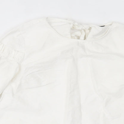 Womens UK Size 6 Topshop White Basic Blouse