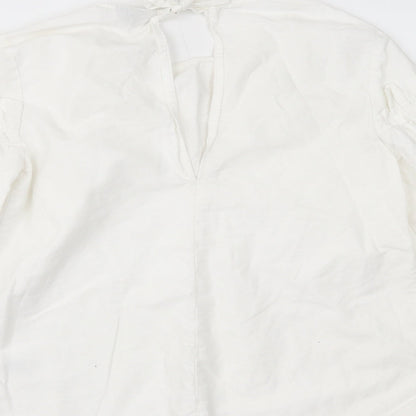 Womens UK Size 6 Topshop White Basic Blouse
