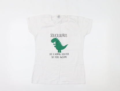 Womens UK Size S Fruit of the Loom White Basic T-Shirt