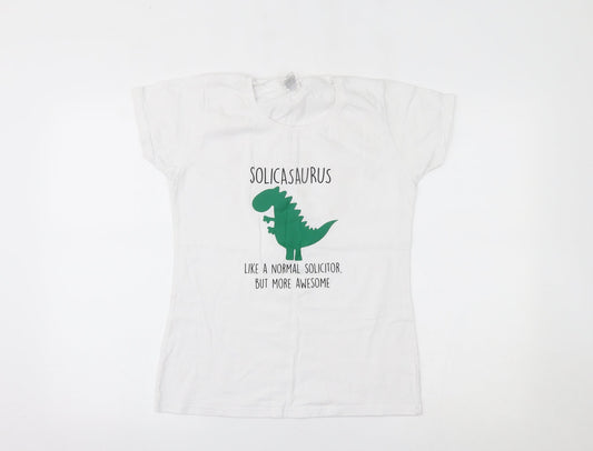 Womens UK Size S Fruit of the Loom White Basic T-Shirt