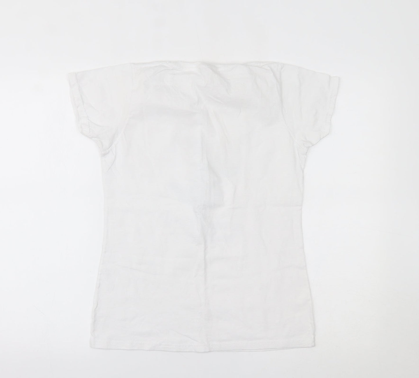 Womens UK Size S Fruit of the Loom White Basic T-Shirt