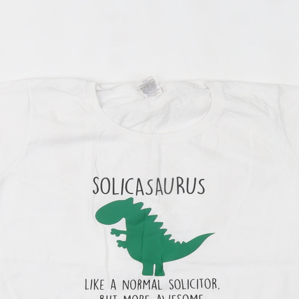 Womens UK Size S Fruit of the Loom White Basic T-Shirt
