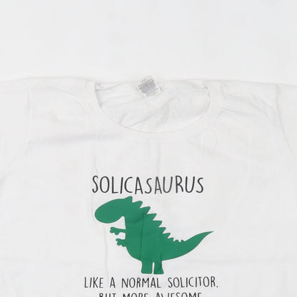 Womens UK Size S Fruit of the Loom White Basic T-Shirt