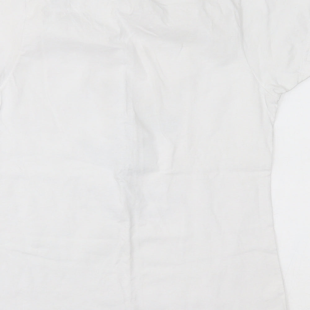 Womens UK Size S Fruit of the Loom White Basic T-Shirt