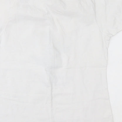 Womens UK Size S Fruit of the Loom White Basic T-Shirt