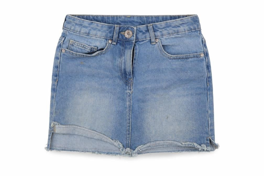 Front view of Next girls’ blue mini skirt, size 12, years