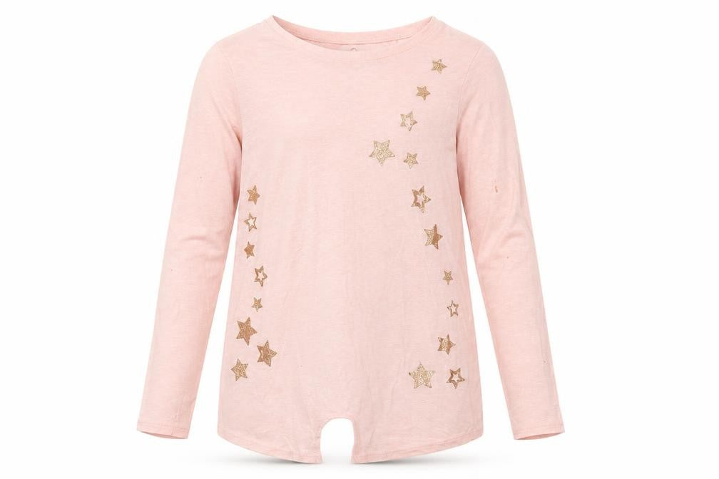 Front view of Next girls’ pink top pyjama top, size 12, years