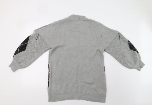 Womens UK Size S Noisy may Grey Pullover Jumper