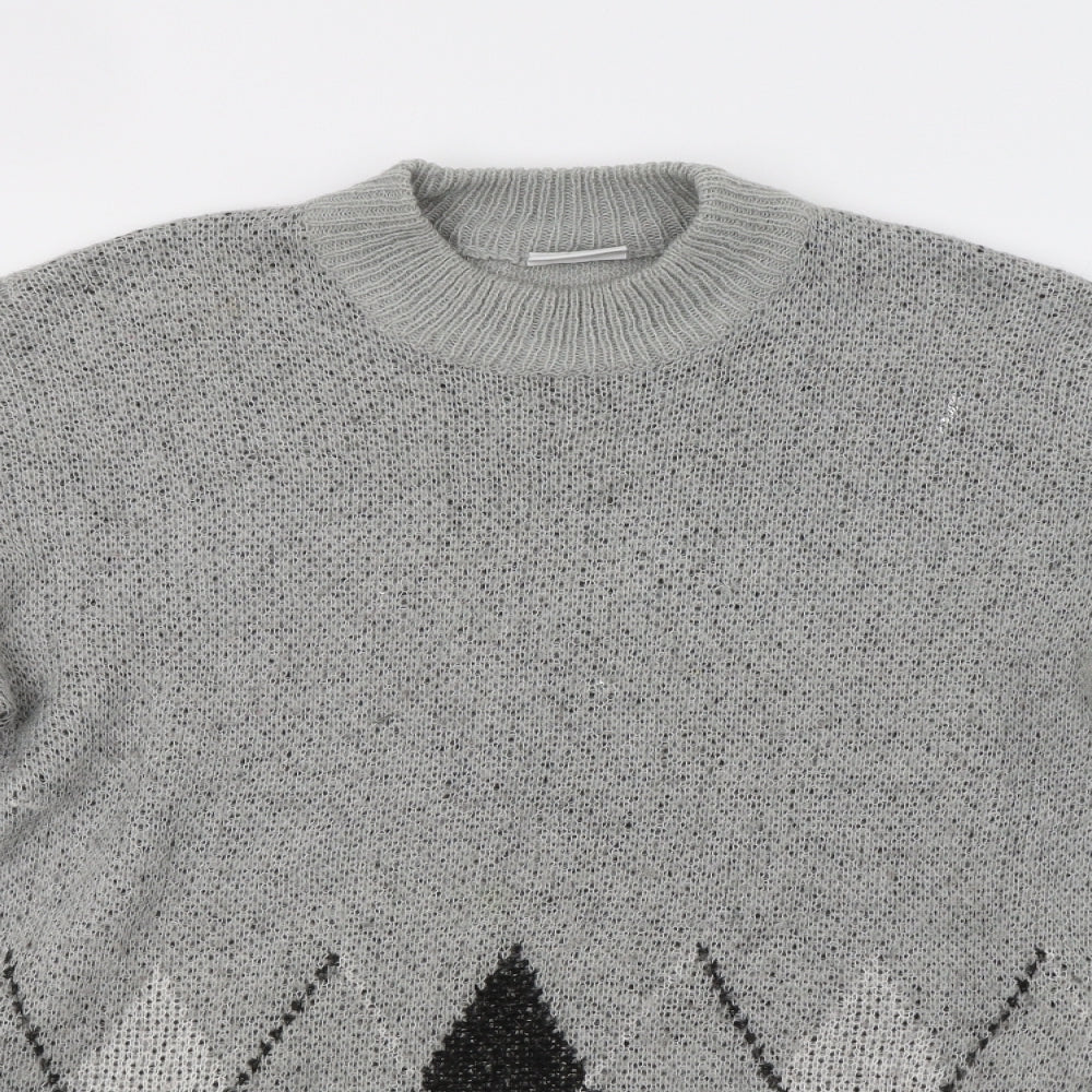 Womens UK Size S Noisy may Grey Pullover Jumper