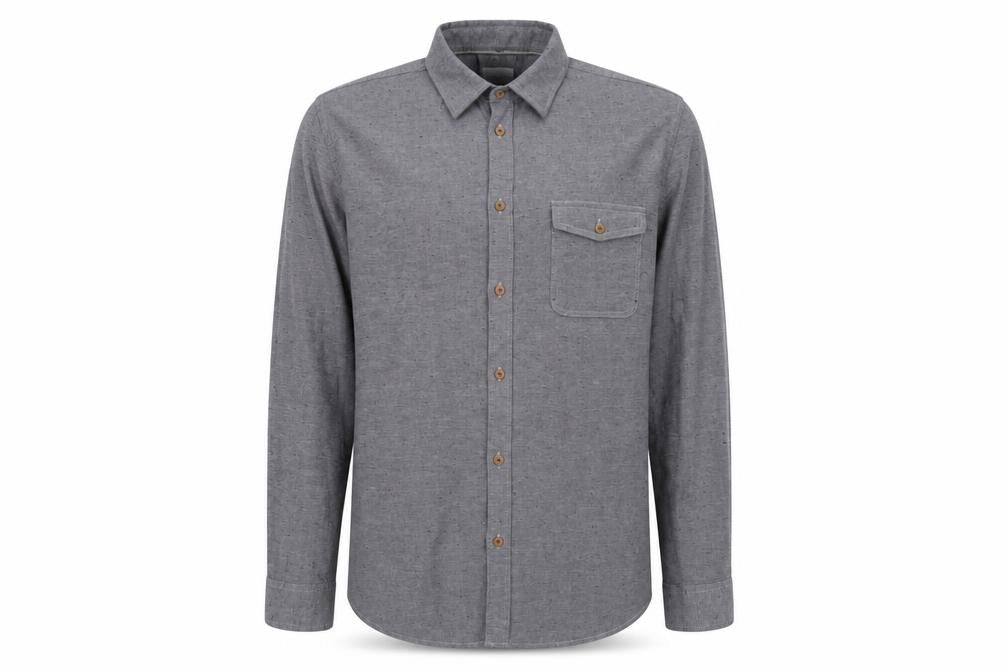 Mens UK Size XL Burton Grey  Button-Up Long Sleeve Casual Shirt