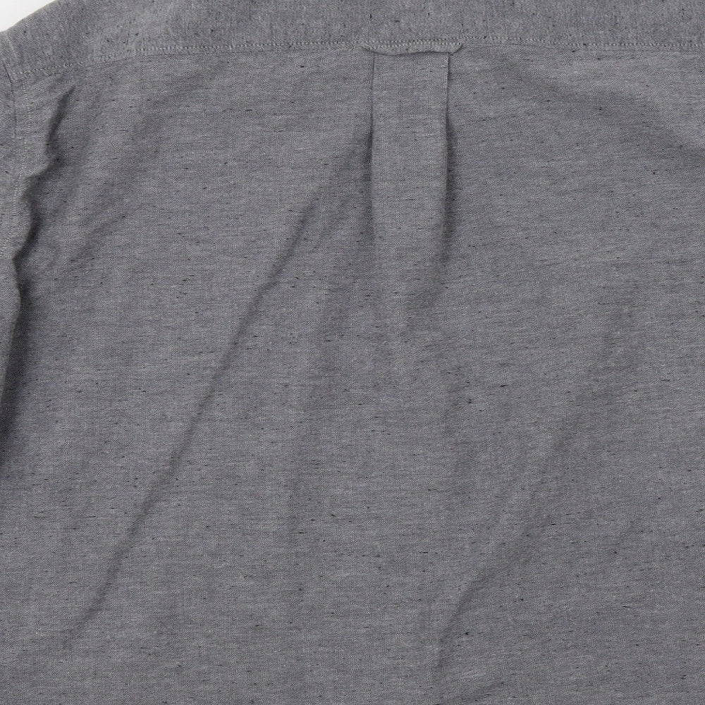 Mens UK Size XL Burton Grey  Button-Up Long Sleeve Casual Shirt