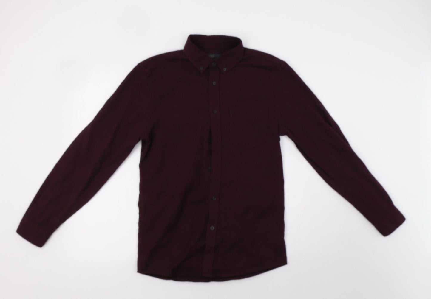 Mens UK Size S M&S Purple  Button-Up Long Sleeve Casual Shirt