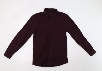 Mens UK Size S M&S Purple  Button-Up Long Sleeve Casual Shirt