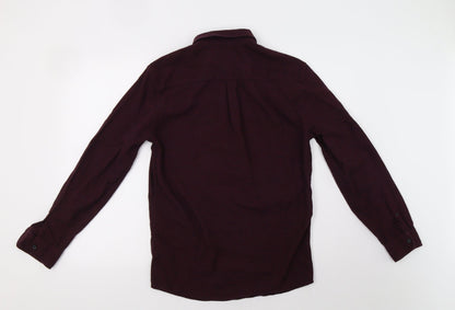Mens UK Size S M&S Purple  Button-Up Long Sleeve Casual Shirt
