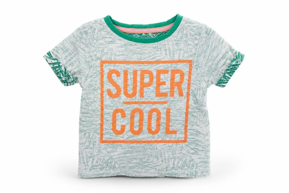Front view of George Baby Green Floral Basic T-Shirt, size 18-24, Months - Super Cool
