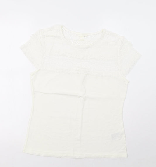 Womens UK Size L H&M Ivory Basic T-Shirt