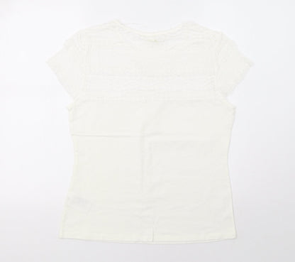 Womens UK Size L H&M Ivory Basic T-Shirt