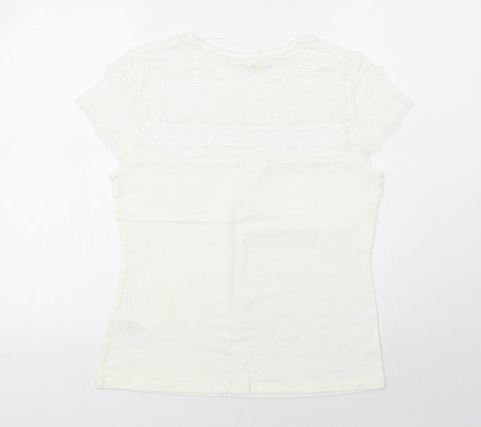 Womens UK Size L H&M Ivory Basic T-Shirt