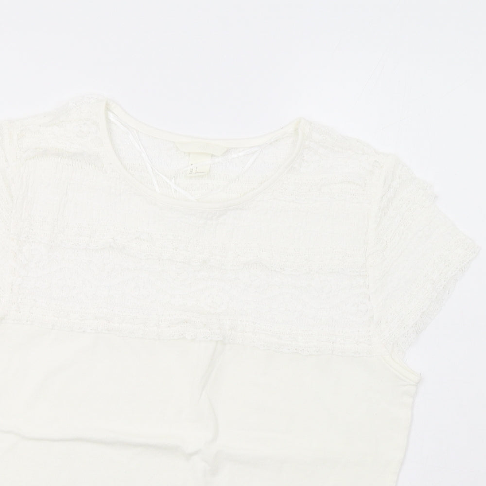 Womens UK Size L H&M Ivory Basic T-Shirt
