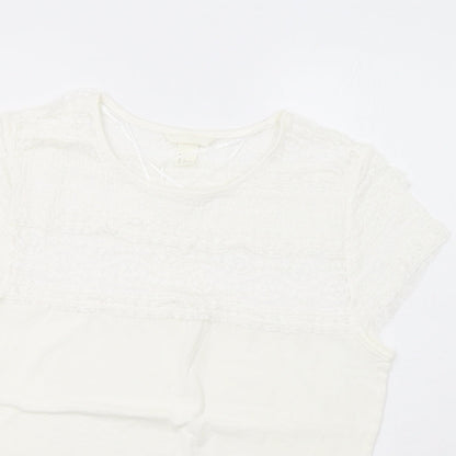 Womens UK Size L H&M Ivory Basic T-Shirt