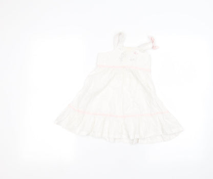 Additional front view of bebe Baby White A-Line, size 12, Months