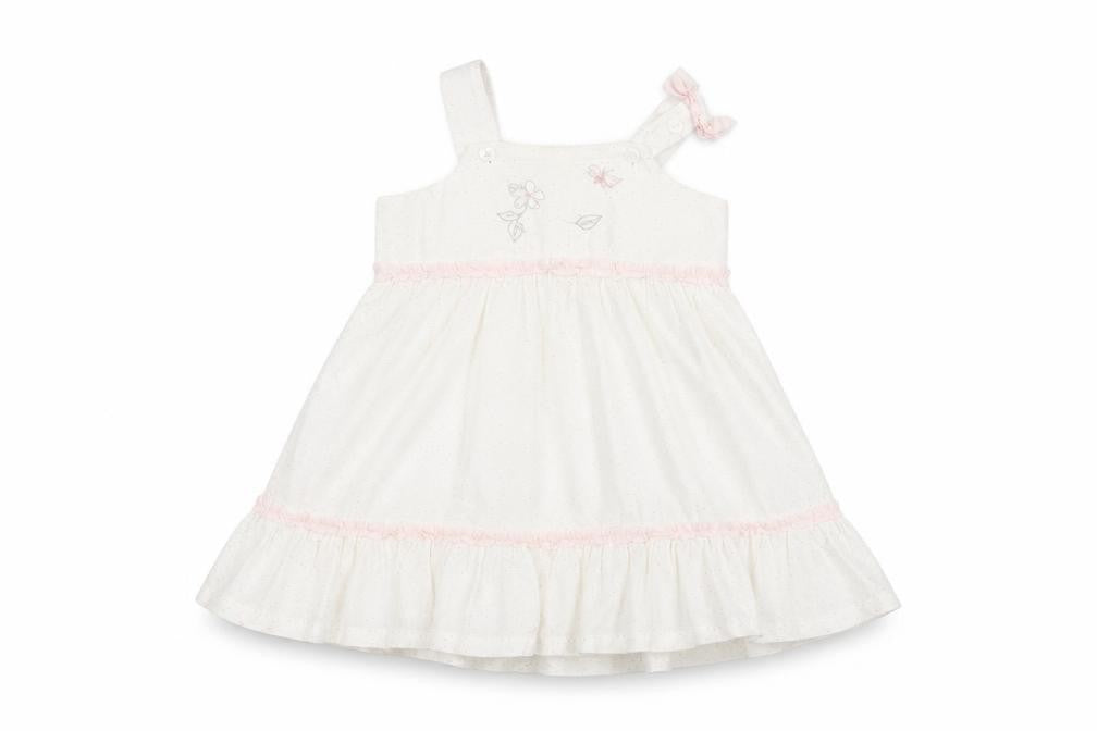 Front view of bebe Baby White A-Line, size 12, Months
